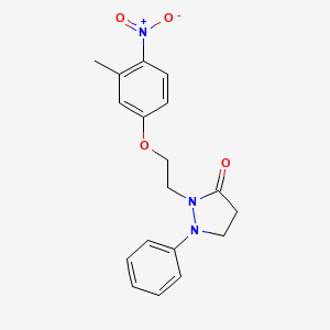 molecular formula C18H19N3O4 B4145723 2-[2-(3-methyl-4-nitrophenoxy)ethyl]-1-phenyl-3-pyrazolidinone 