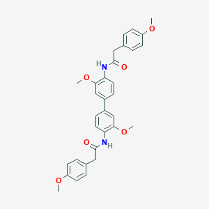 molecular formula C32H32N2O6 B414573 N-(3,3'-dimethoxy-4'-{[(4-methoxyphenyl)acetyl]amino}[1,1'-biphenyl]-4-yl)-2-(4-methoxyphenyl)acetamide 