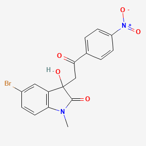 5-bromo-3-hydroxy-1-methyl-3-[2-(4-nitrophenyl)-2-oxoethyl]-1,3-dihydro-2H-indol-2-one