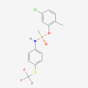 molecular formula C15H14ClF3NO2PS B414574 5-chloro-2-methylphenyl P-methyl-N-{4-[(trifluoromethyl)sulfanyl]phenyl}phosphonamidoate 