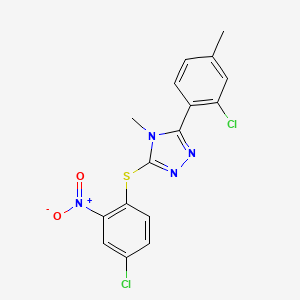 molecular formula C16H12Cl2N4O2S B4145745 3-(2-chloro-4-methylphenyl)-5-[(4-chloro-2-nitrophenyl)thio]-4-methyl-4H-1,2,4-triazole 