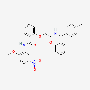 N-(2-methoxy-5-nitrophenyl)-2-(2-{[(4-methylphenyl)(phenyl)methyl]amino}-2-oxoethoxy)benzamide