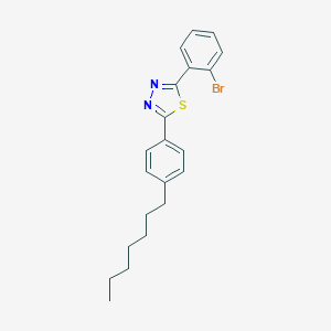 molecular formula C21H23BrN2S B414578 2-(2-Bromophenyl)-5-(4-heptylphenyl)-1,3,4-thiadiazole 