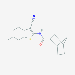 molecular formula C18H22N2OS B414581 N-(3-cyano-6-methyl-4,5,6,7-tetrahydro-1-benzothien-2-yl)bicyclo[2.2.1]heptane-2-carboxamide 