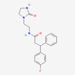 3-(4-fluorophenyl)-N-[2-(2-oxoimidazolidin-1-yl)ethyl]-3-phenylpropanamide