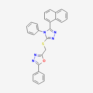 2-({[5-(1-naphthyl)-4-phenyl-4H-1,2,4-triazol-3-yl]thio}methyl)-5-phenyl-1,3,4-oxadiazole