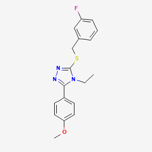 molecular formula C18H18FN3OS B4145850 4-ethyl-3-[(3-fluorobenzyl)thio]-5-(4-methoxyphenyl)-4H-1,2,4-triazole 