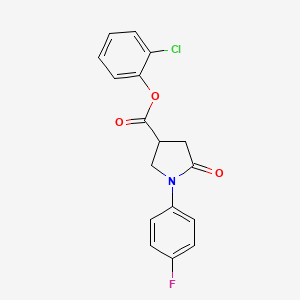 molecular formula C17H13ClFNO3 B4145909 2-Chlorophenyl 1-(4-fluorophenyl)-5-oxopyrrolidine-3-carboxylate 