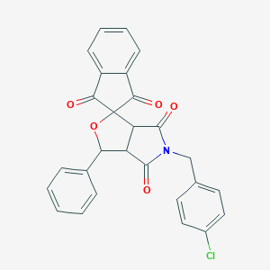 molecular formula C27H18ClNO5 B414591 5-[(4-chlorophenyl)methyl]-1-phenylspiro[3a,6a-dihydro-1H-furo[3,4-c]pyrrole-3,2'-indene]-1',3',4,6-tetrone CAS No. 327100-56-1
