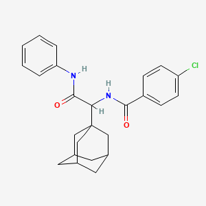 molecular formula C25H27ClN2O2 B4145919 N-[1-(1-adamantyl)-2-anilino-2-oxoethyl]-4-chlorobenzamide 