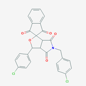 1-(4-chlorophenyl)-5-[(4-chlorophenyl)methyl]spiro[3a,6a-dihydro-1H-furo[3,4-c]pyrrole-3,2'-indene]-1',3',4,6-tetrone