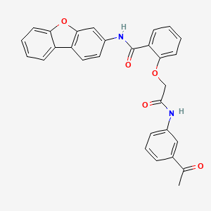 molecular formula C29H22N2O5 B4145928 2-{2-[(3-acetylphenyl)amino]-2-oxoethoxy}-N-dibenzo[b,d]furan-3-ylbenzamide 