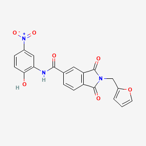 molecular formula C20H13N3O7 B4145934 2-(2-furylmethyl)-N-(2-hydroxy-5-nitrophenyl)-1,3-dioxo-5-isoindolinecarboxamide 