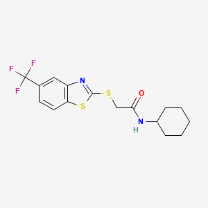 N-cyclohexyl-2-{[5-(trifluoromethyl)-1,3-benzothiazol-2-yl]thio}acetamide