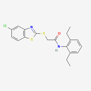 2-[(5-chloro-1,3-benzothiazol-2-yl)thio]-N-(2,6-diethylphenyl)acetamide