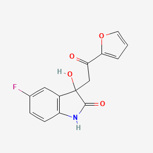 molecular formula C14H10FNO4 B4145956 5-fluoro-3-[2-(2-furyl)-2-oxoethyl]-3-hydroxy-1,3-dihydro-2H-indol-2-one 