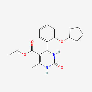 ethyl 4-[2-(cyclopentyloxy)phenyl]-6-methyl-2-oxo-1,2,3,4-tetrahydro-5-pyrimidinecarboxylate