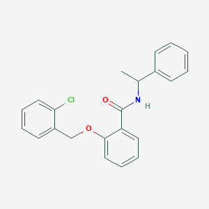 molecular formula C22H20ClNO2 B4145970 2-[(2-chlorophenyl)methoxy]-N-(1-phenylethyl)benzamide 