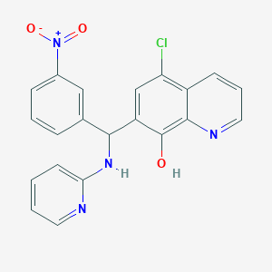 molecular formula C21H15ClN4O3 B4145981 5-Chloro-7-[(3-nitrophenyl)-(pyridin-2-ylamino)methyl]quinolin-8-ol 