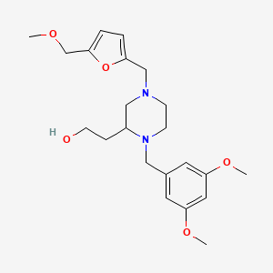 molecular formula C22H32N2O5 B4146004 2-(1-(3,5-dimethoxybenzyl)-4-{[5-(methoxymethyl)-2-furyl]methyl}-2-piperazinyl)ethanol 