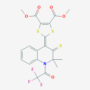 dimethyl 2-(2,2-dimethyl-3-thioxo-1-(trifluoroacetyl)-2,3-dihydro-4(1H)-quinolinylidene)-1,3-dithiole-4,5-dicarboxylate