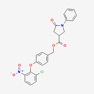 molecular formula C24H19ClN2O6 B4146023 4-(2-chloro-6-nitrophenoxy)benzyl 5-oxo-1-phenyl-3-pyrrolidinecarboxylate 