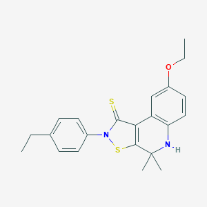 molecular formula C22H24N2OS2 B414605 8-ethoxy-2-(4-ethylphenyl)-4,4-dimethyl-4,5-dihydroisothiazolo[5,4-c]quinoline-1(2H)-thione CAS No. 306737-03-1