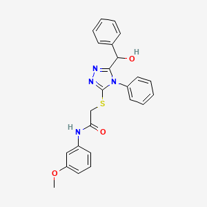 2-({5-[hydroxy(phenyl)methyl]-4-phenyl-4H-1,2,4-triazol-3-yl}thio)-N-(3-methoxyphenyl)acetamide