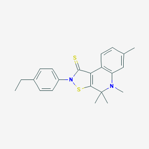 molecular formula C22H24N2S2 B414608 2-(4-ethylphenyl)-4,4,5,7-tetramethyl-4,5-dihydroisothiazolo[5,4-c]quinoline-1(2H)-thione CAS No. 326021-21-0