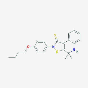 molecular formula C22H24N2OS2 B414613 2-(4-butoxyphenyl)-4,4-dimethyl-4,5-dihydroisothiazolo[5,4-c]quinoline-1(2H)-thione 