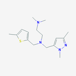 molecular formula C16H26N4S B4146179 N-[(1,3-dimethyl-1H-pyrazol-5-yl)methyl]-N',N'-dimethyl-N-[(5-methyl-2-thienyl)methyl]ethane-1,2-diamine 