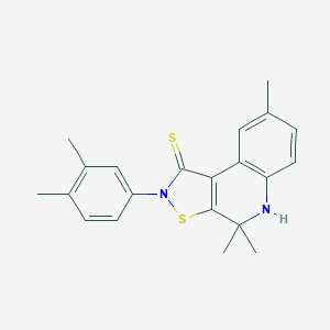molecular formula C21H22N2S2 B414619 2-(3,4-dimethylphenyl)-4,4,8-trimethyl-4,5-dihydroisothiazolo[5,4-c]quinoline-1(2H)-thione CAS No. 331417-14-2
