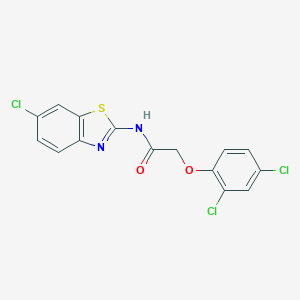 molecular formula C15H9Cl3N2O2S B414620 N-(6-chloro-1,3-benzothiazol-2-yl)-2-(2,4-dichlorophenoxy)acetamide 