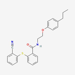 molecular formula C25H24N2O2S B4146211 2-[(2-cyanophenyl)sulfanyl]-N-[2-(4-propylphenoxy)ethyl]benzamide 