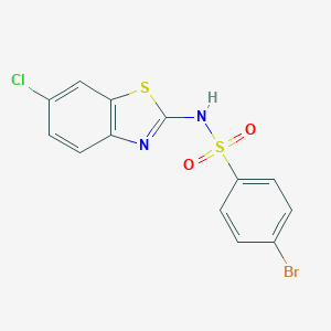 molecular formula C13H8BrClN2O2S2 B414623 4-bromo-N-(6-chloro-1,3-benzothiazol-2-yl)benzenesulfonamide 