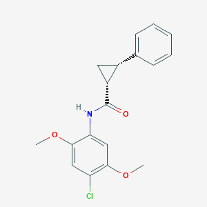 molecular formula C18H18ClNO3 B414626 N-(4-chloro-2,5-dimethoxyphenyl)-2-phenylcyclopropanecarboxamide 