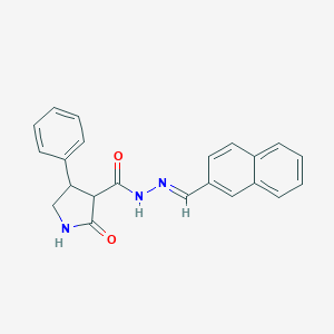 molecular formula C22H19N3O2 B414628 N'-(2-naphthylmethylene)-2-oxo-4-phenyl-3-pyrrolidinecarbohydrazide 
