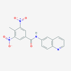 molecular formula C17H12N4O5 B414631 4-Methyl-3,5-dinitro-N-quinolin-6-yl-benzamide 