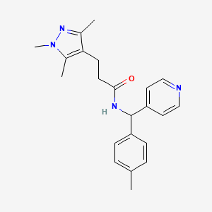 N-[(4-methylphenyl)(pyridin-4-yl)methyl]-3-(1,3,5-trimethyl-1H-pyrazol-4-yl)propanamide