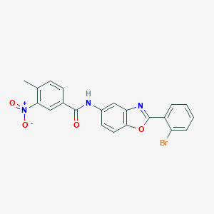 molecular formula C21H14BrN3O4 B414635 N-[2-(2-bromophenyl)-1,3-benzoxazol-5-yl]-4-methyl-3-nitrobenzamide 