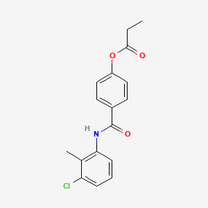 molecular formula C17H16ClNO3 B4146360 4-{[(3-chloro-2-methylphenyl)amino]carbonyl}phenyl propionate 