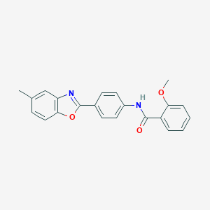 2-methoxy-N-[4-(5-methyl-1,3-benzoxazol-2-yl)phenyl]benzamide