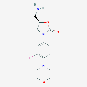 molecular formula C14H18FN3O3 B041464 去乙酰（R）-利奈唑胺 CAS No. 912359-80-9