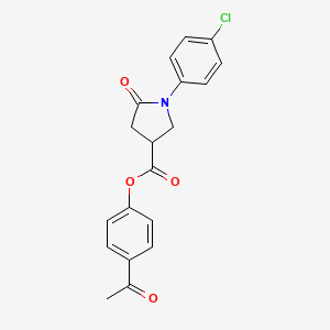 molecular formula C19H16ClNO4 B4146402 4-Acetylphenyl 1-(4-chlorophenyl)-5-oxopyrrolidine-3-carboxylate 