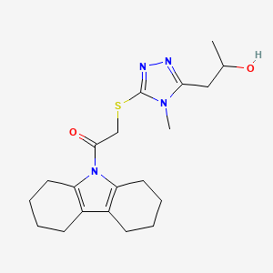 2-[5-(2-hydroxypropyl)-4-methyl(1,2,4-triazol-3-ylthio)]-1-(1,2,3,4,5,6,7,8,9-nonahydro-4aH-carbazol-9-yl)ethan-1-one