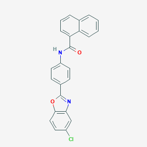 molecular formula C24H15ClN2O2 B414641 N-[4-(5-chloro-1,3-benzoxazol-2-yl)phenyl]naphthalene-1-carboxamide 