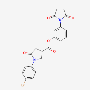 3-(2,5-dioxo-1-pyrrolidinyl)phenyl 1-(4-bromophenyl)-5-oxo-3-pyrrolidinecarboxylate