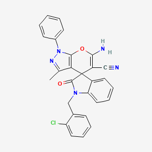 6'-amino-1-(2-chlorobenzyl)-3'-methyl-2-oxo-1'-phenyl-1,2-dihydro-1'H-spiro[indole-3,4'-pyrano[2,3-c]pyrazole]-5'-carbonitrile