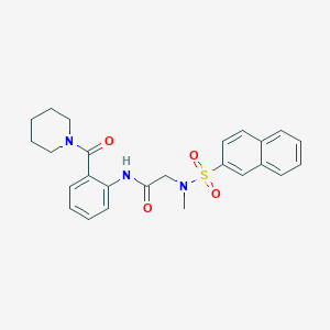 molecular formula C25H27N3O4S B4146452 N~2~-methyl-N~2~-(2-naphthylsulfonyl)-N~1~-[2-(1-piperidinylcarbonyl)phenyl]glycinamide 