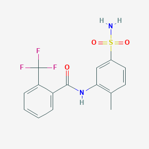 molecular formula C15H13F3N2O3S B4146466 N-[5-(aminosulfonyl)-2-methylphenyl]-2-(trifluoromethyl)benzamide 